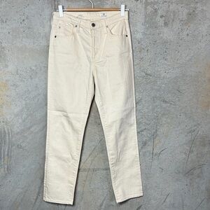 AG Adriano Goldschmied Isabelle High Rise Straight Crop Off-White